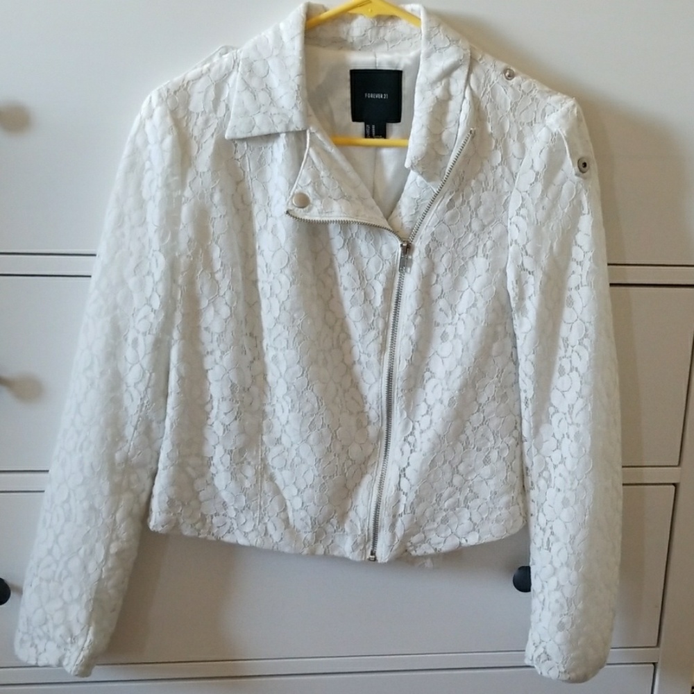 White lace collared forever 21 jacket